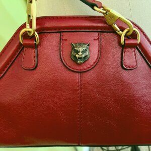 Gucci RE(BELLE) Shoulder Cross Body Bag Leather Small RED Authentic